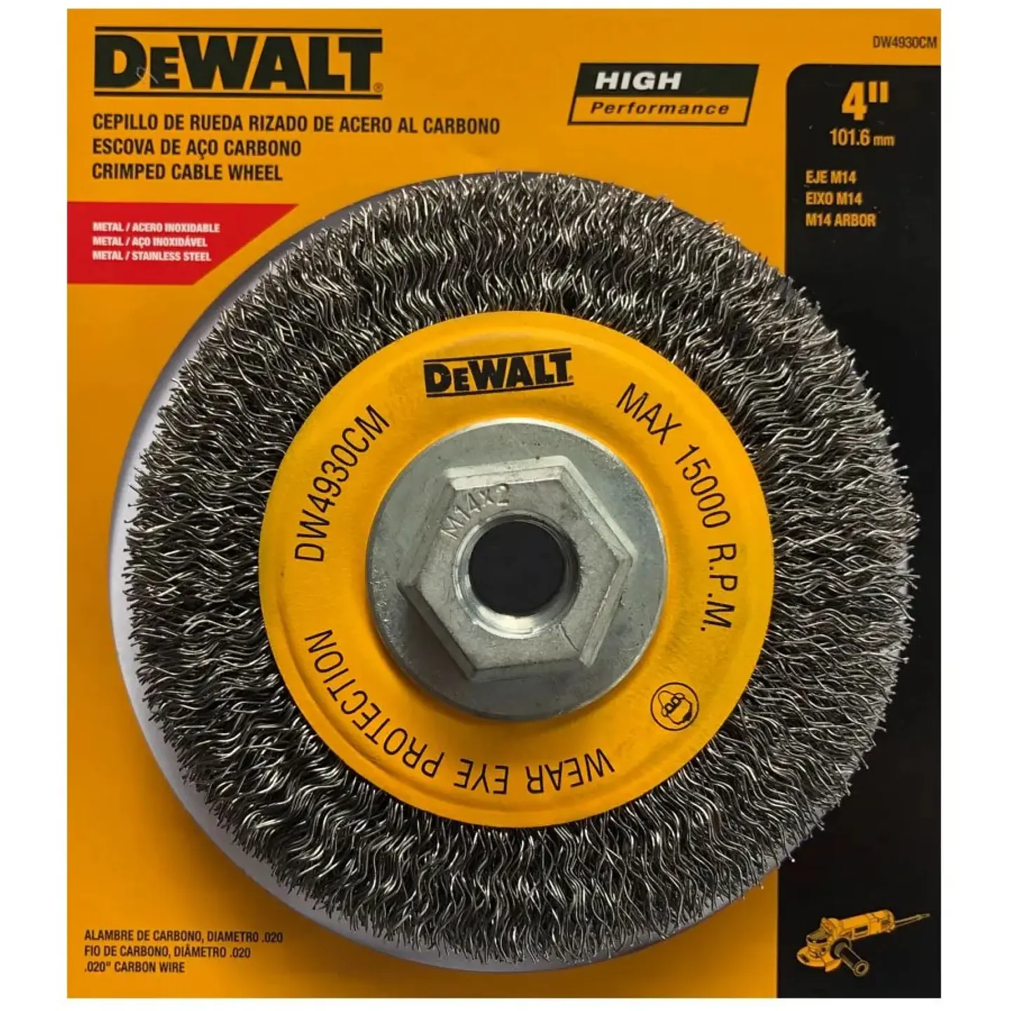 Grata Rueda Ondulada 4” Eje M14 Dewalt DW4930CM 1