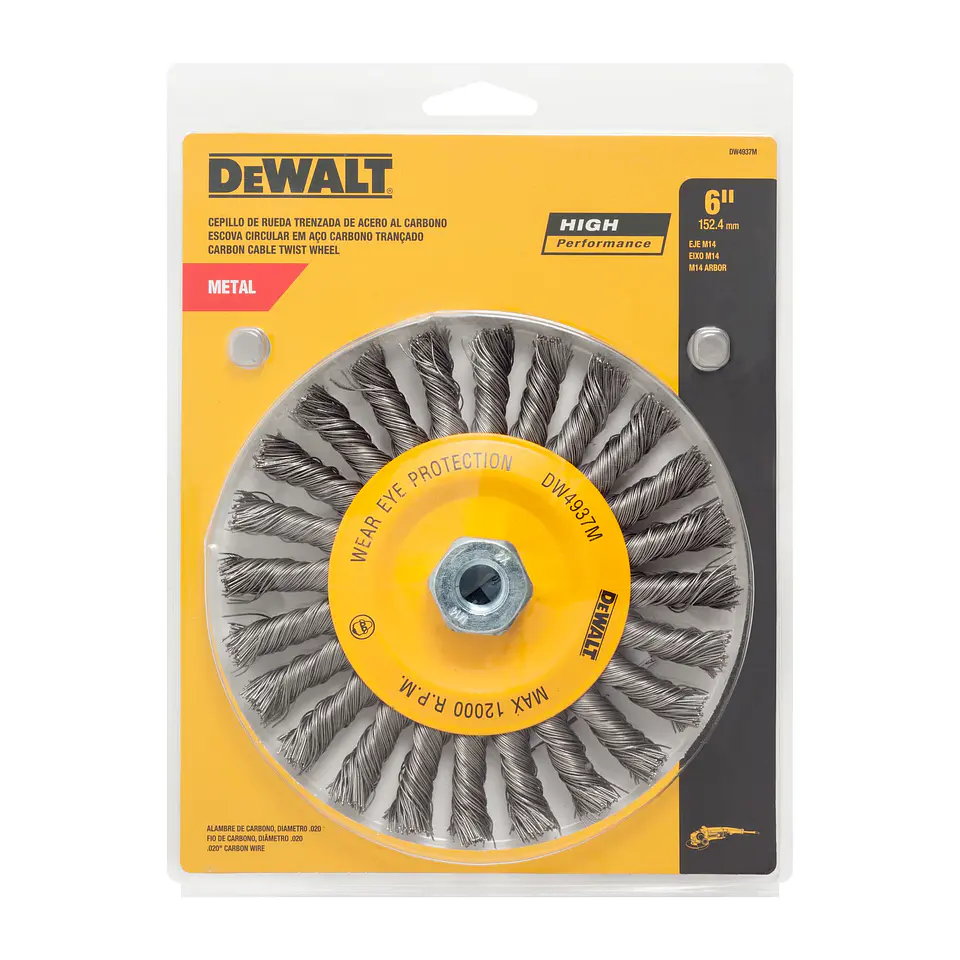 Grata Rueda Trenzada 6” Eje M14 Dewalt DW4937M 1