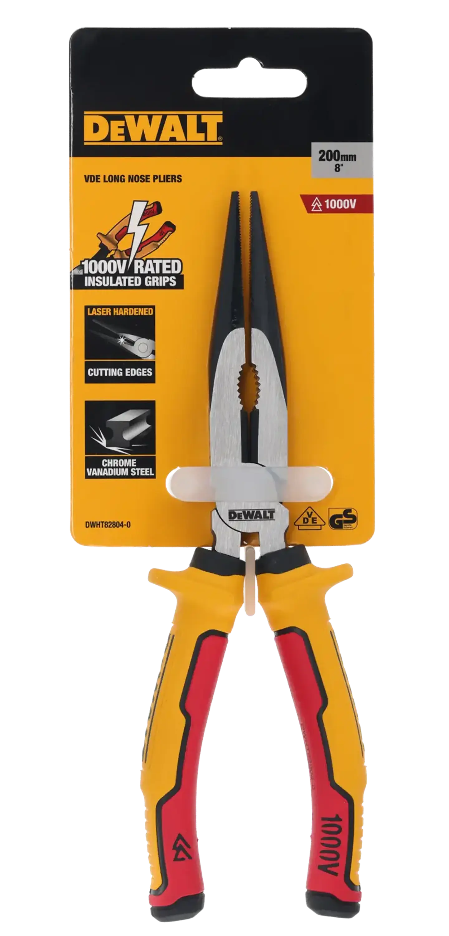 Alicate Punta Larga Aislado 1000v 200mm DeWalt DWHT82804-0 5