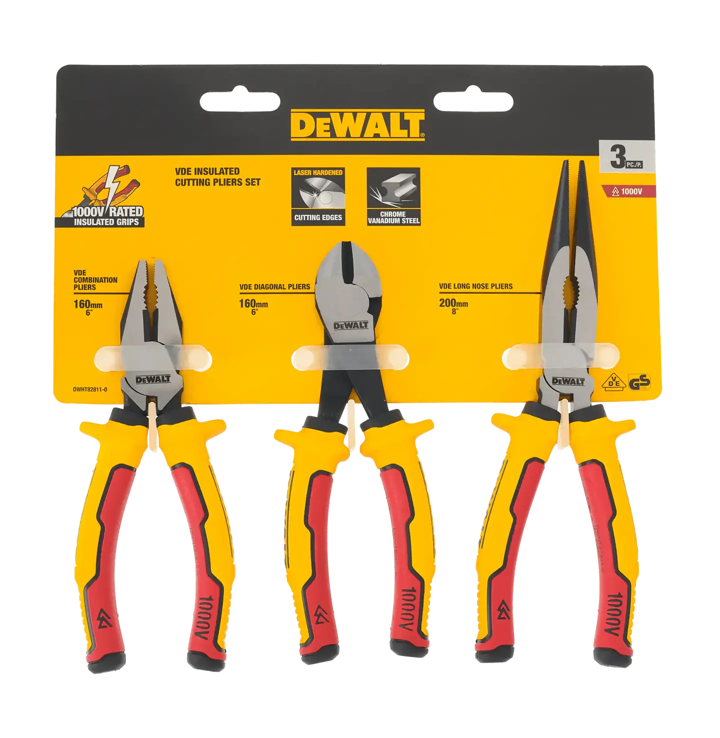 Set de 3 Alicates Aislados 1000v DeWalt DWHT82811-0 2