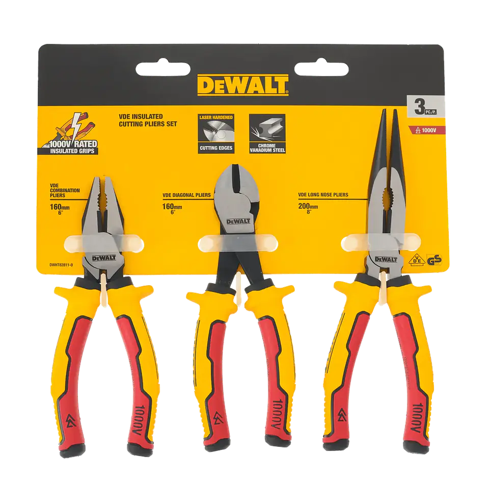 Set de 3 Alicates Aislados 1000v DeWalt DWHT82811-0 2