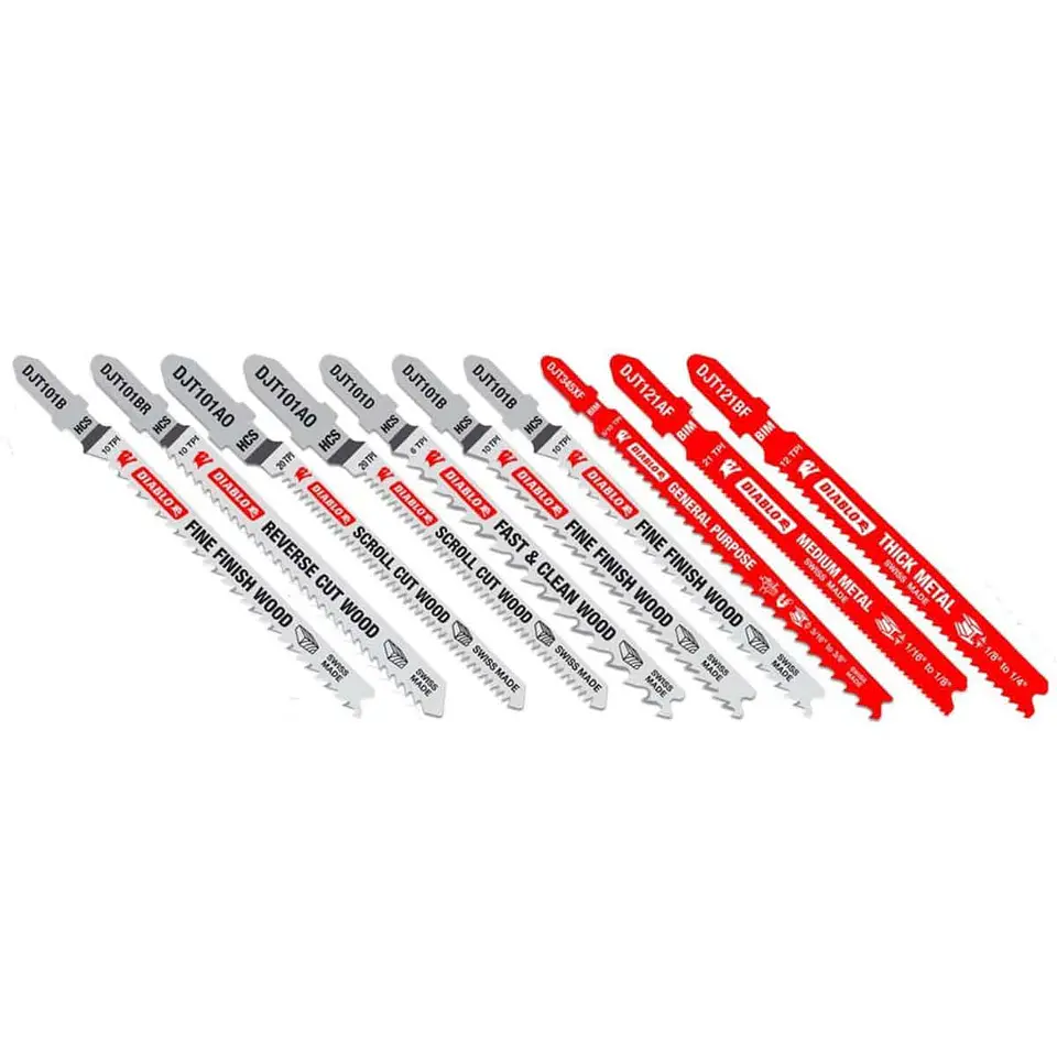 Set de 10 Hojas Sierra Caladora Madera Metal Diablo DJT10S 2