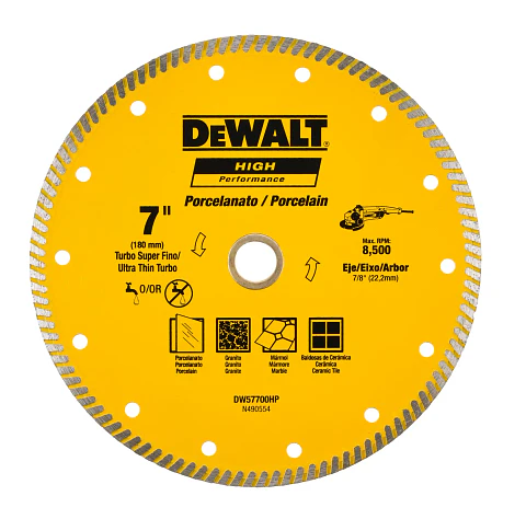 Disco Diamantado Ranurado 7" Porcelanato Dewalt DW57700HP