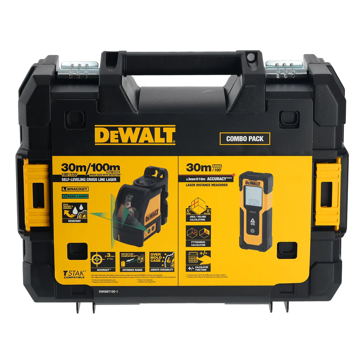 Kit laser linea cruzada verde y LDM 30m Dewalt DW0887100-1 7