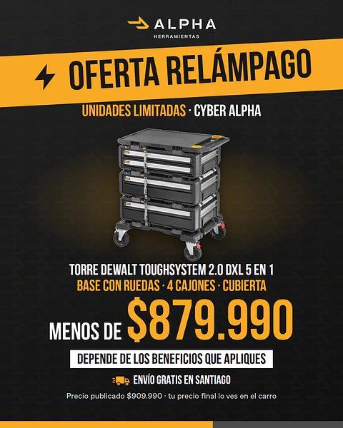 Torre DeWALT ToughSystem 2.0 DXL 5 en 1 - Oferta Relámpago Cyber