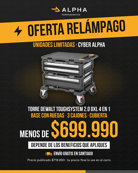 Torre DeWALT ToughSystem 2.0 DXL 4 en 1 - Oferta Relámpago Cyber