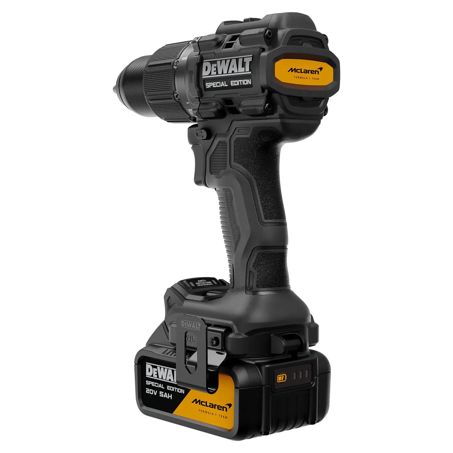 Kit Mclaren Taladro Percutor 20V XR + 2B 5AH + TSTAK DEWALT 6