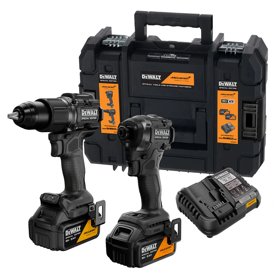 Kit Mclaren Taladro + Atornillador 20V XR + 2B +TSTAK DEWALT 1