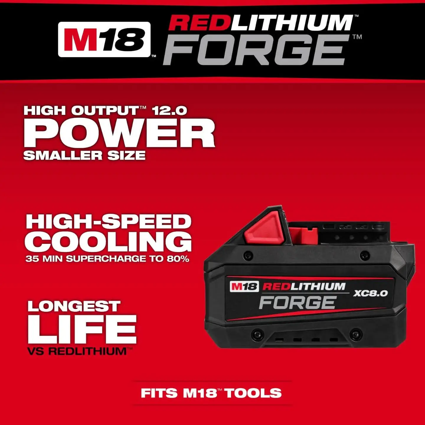 Kit Bateria M18 FORGE 8.0Ah + Cargador Rapido Milwaukee 220V 48-5859 4