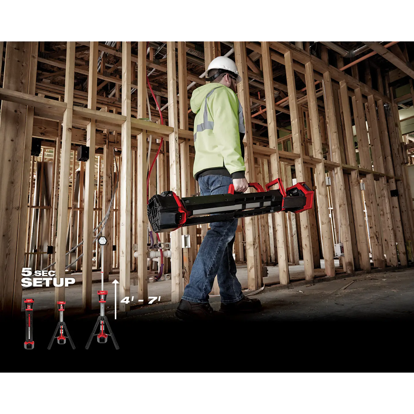 Foco Torre LED Milwaukee M18 ROCKET 2500 Lumenes Dual Power Solo Herramienta 2131-20 2