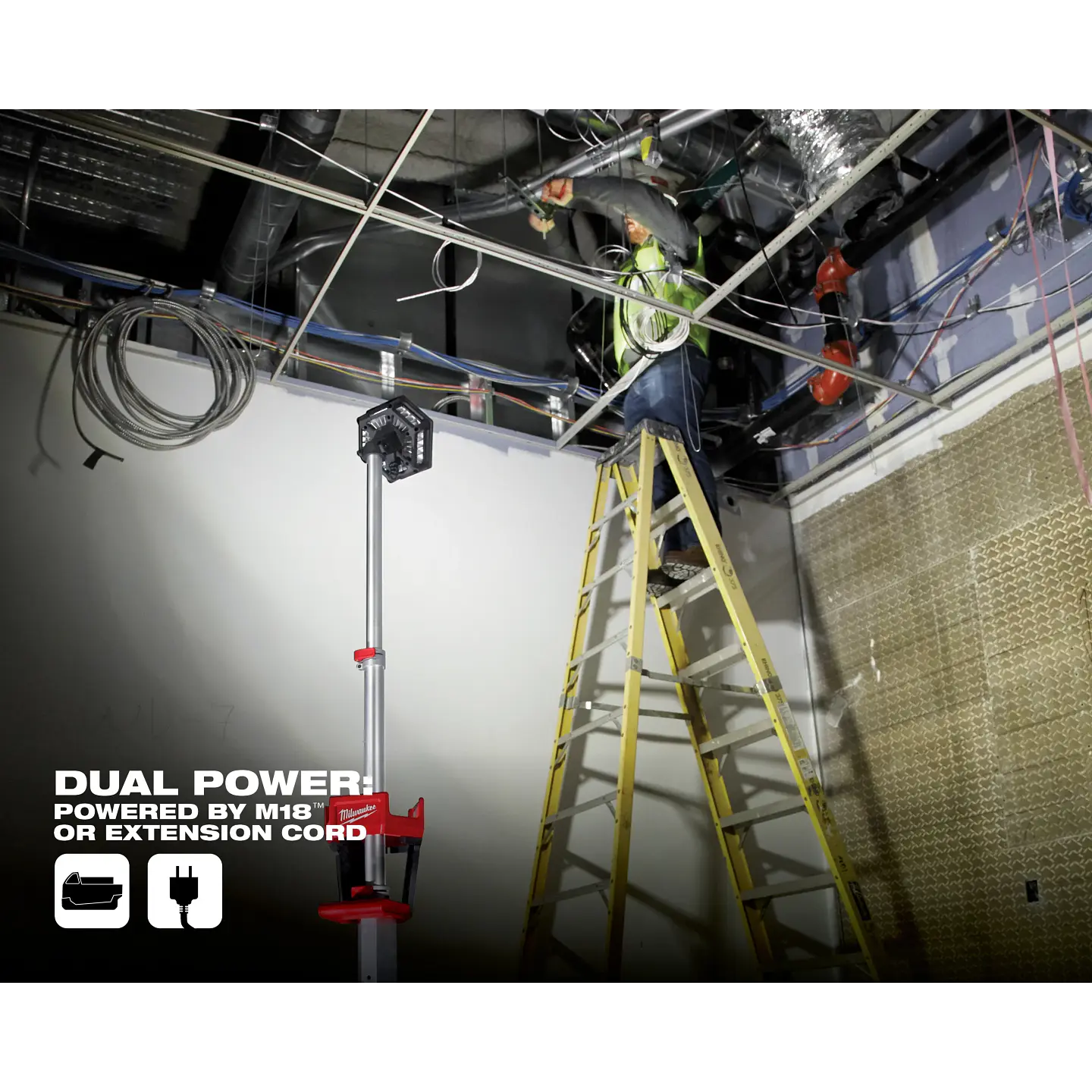 Foco Torre LED Milwaukee M18 ROCKET 2500 Lumenes Dual Power Solo Herramienta 2131-20 5