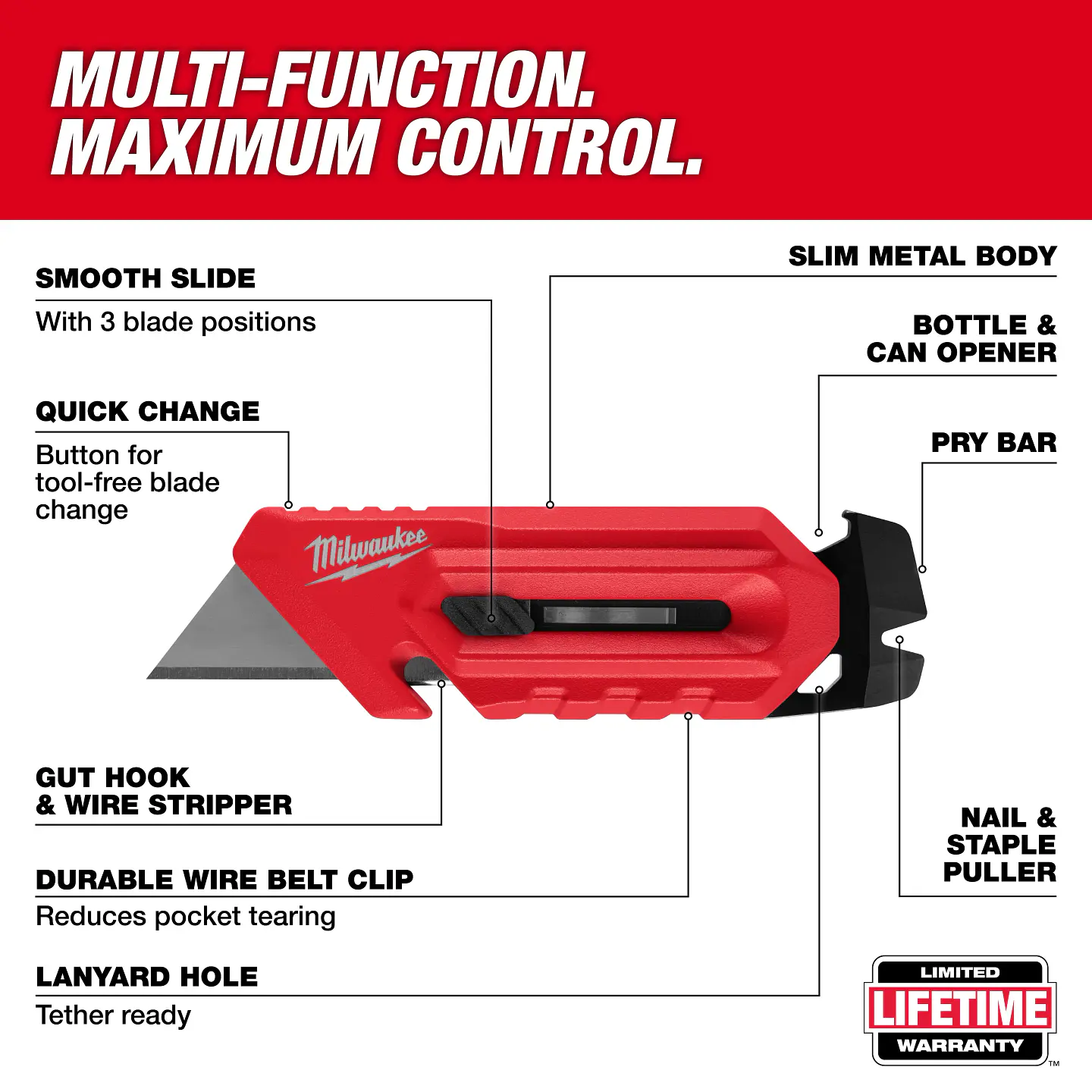 Cuchillo Utilitario Compacto Multifuncion Milwaukee 48-22-1517 2