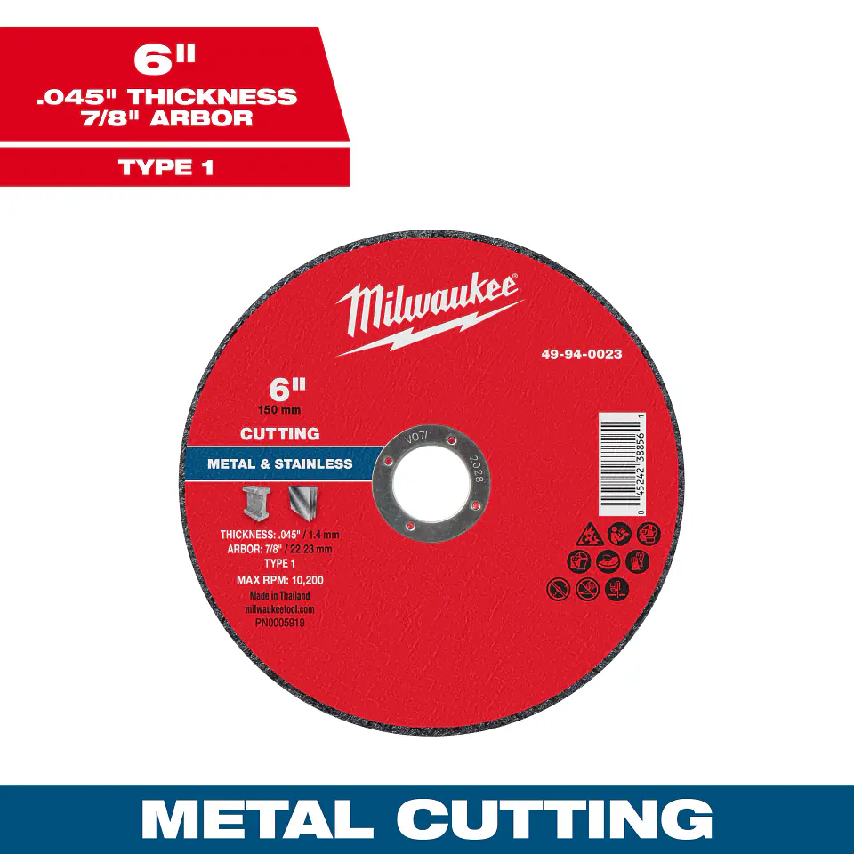Disco de Corte Metal Milwaukee 6