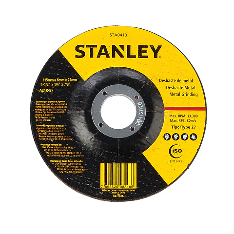 Disco Desbaste Metal 4 1/2" (115 X 6 X 22 mm) Stanley STA0413