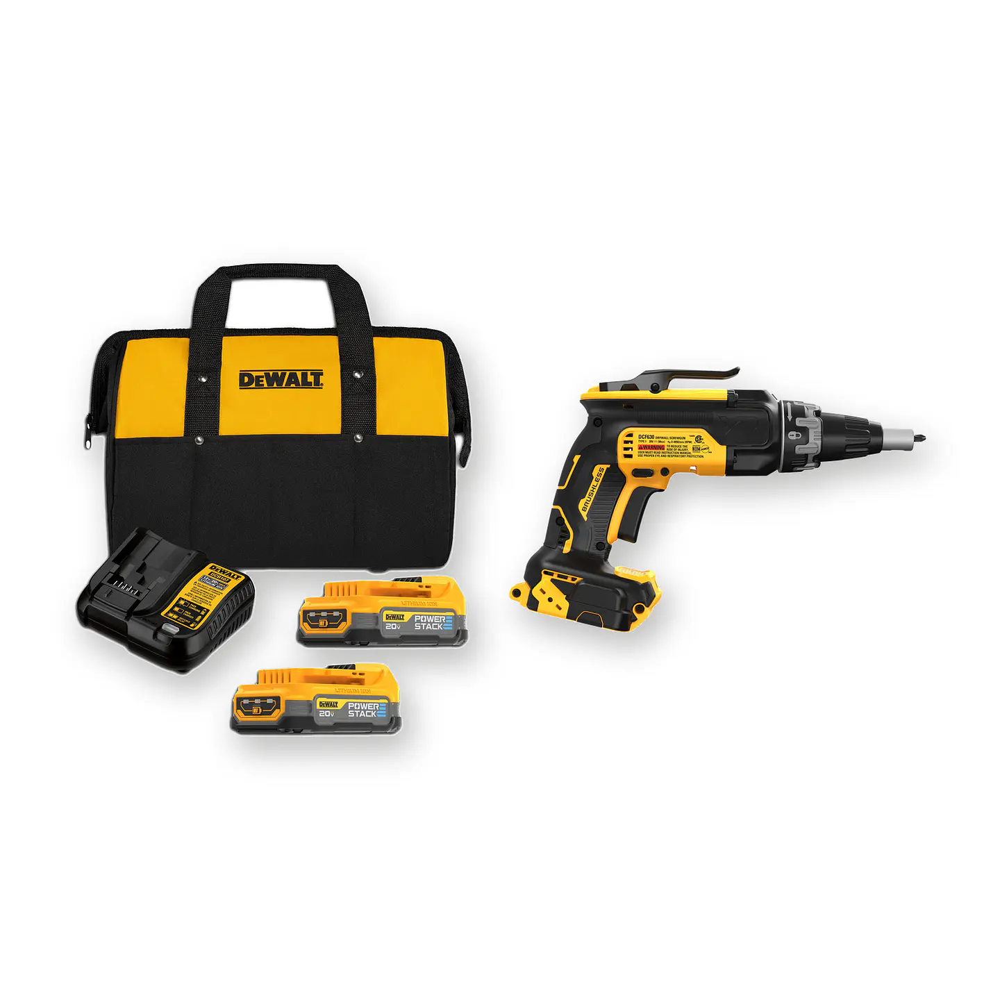 Kit Atornillador Tabiquero XR Dewalt DCF630 + 2 Bat Powerstack 2