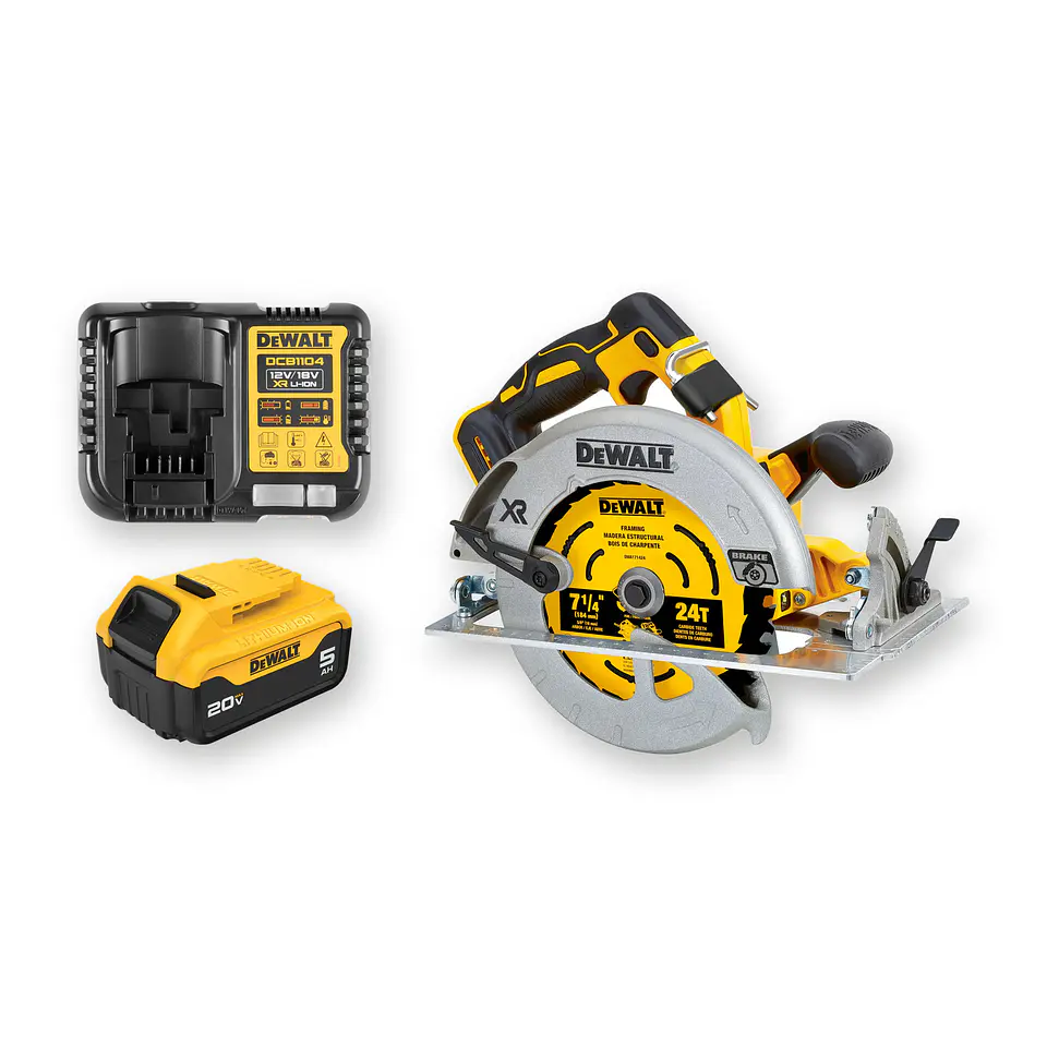Kit Sierra Circular XR Dewalt DCS570 + Bat 5Ah + Cargador 2