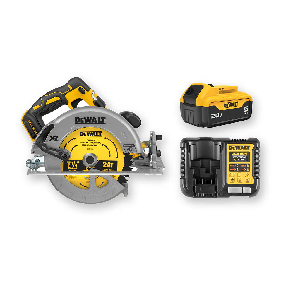 Kit Sierra Circular XR Dewalt DCS570 + Bat 5Ah + Cargador 1