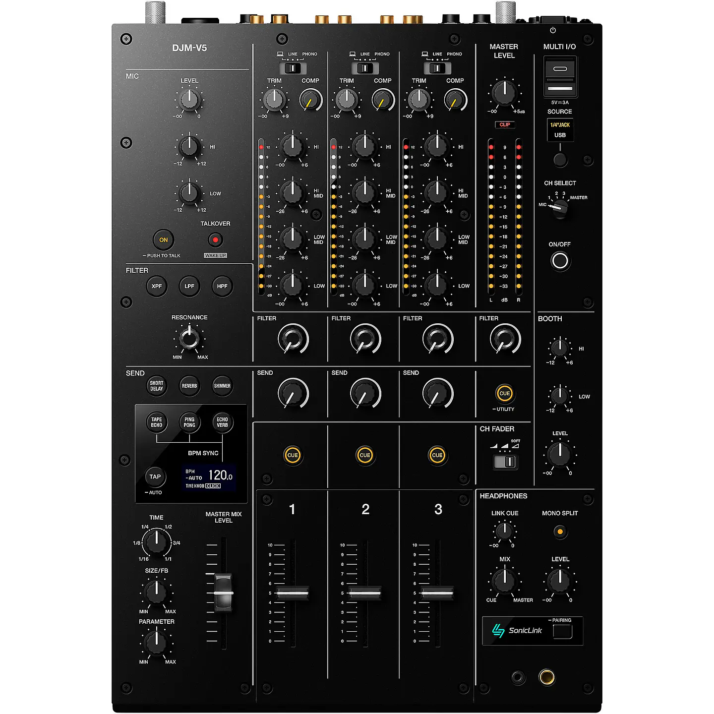 AlphaTheta DJM-V5 - Mezcladora para DJ de 3 Canales  1