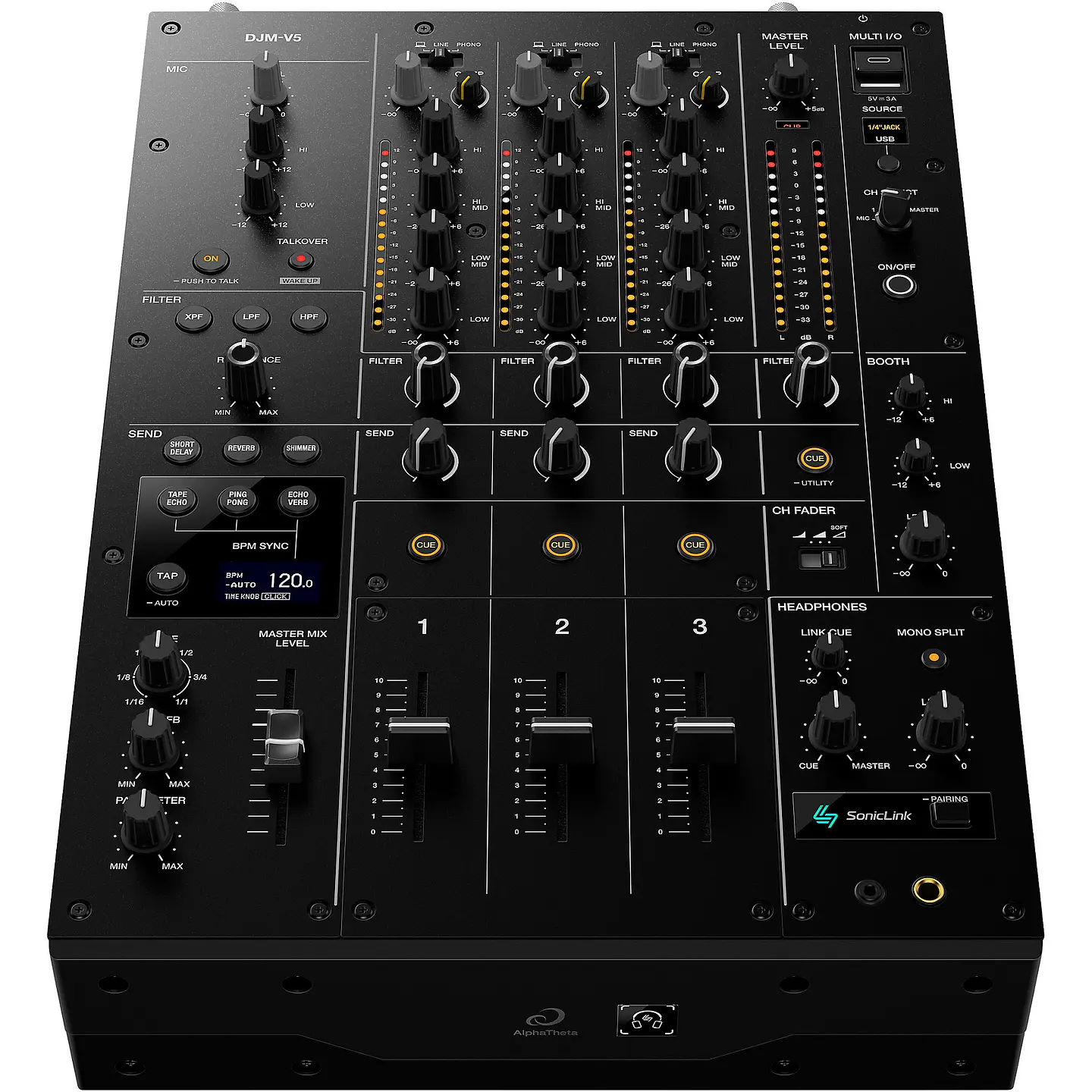 AlphaTheta DJM-V5 - Mezcladora para DJ de 3 Canales  3