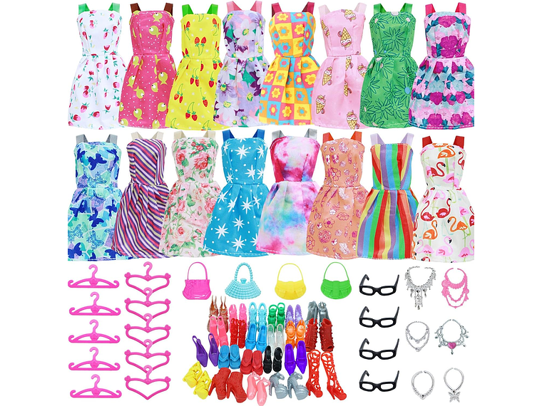 Set 32 Piezas Accesorios Ropa Moda Fashions Para Muñecas Barbie de 30 cm Altura 1