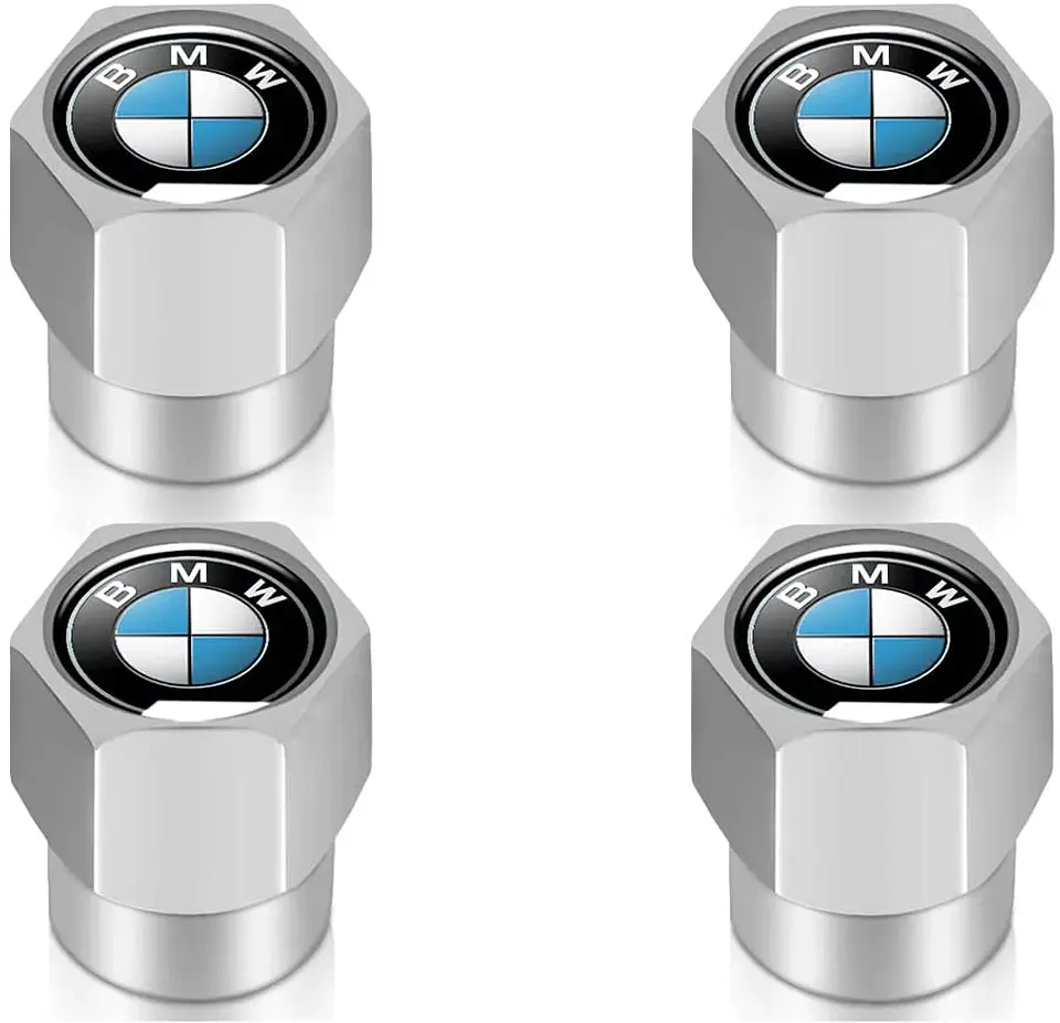 Set X4 Tapas Válvulas Metálicas Aire Ruedas Para Bmw 1