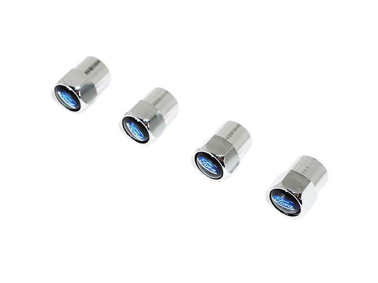 Set X4 Tapas Válvulas Metálicas Aire Ruedas Para Ford 2