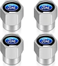 Set X4 Tapas Válvulas Metálicas Aire Ruedas Para Ford - Miniatura 1