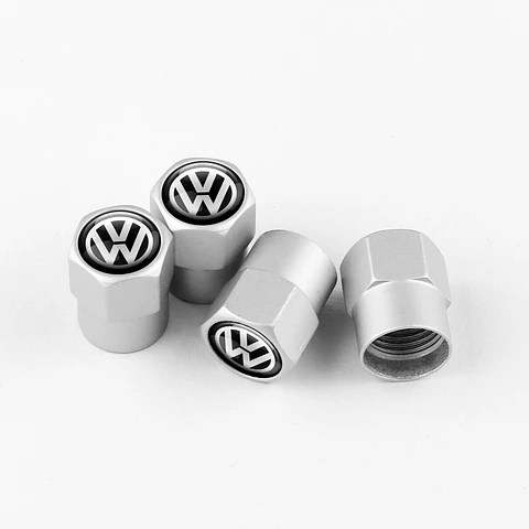 Set X4 Tapas Válvulas Metálicas Aire Rueda Para Volkswagen