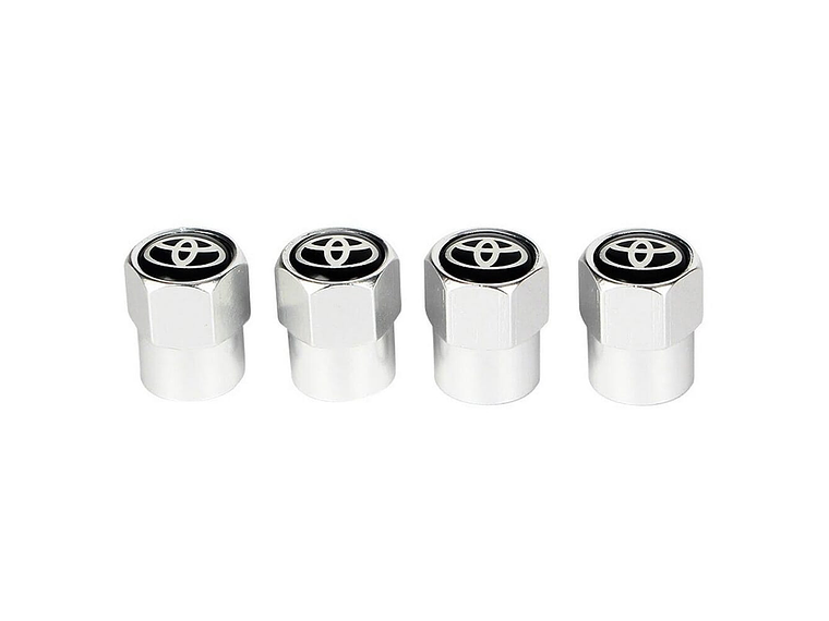 Set X4 Tapas Válvulas Metálicas Aire Rueda Para Toyota 2