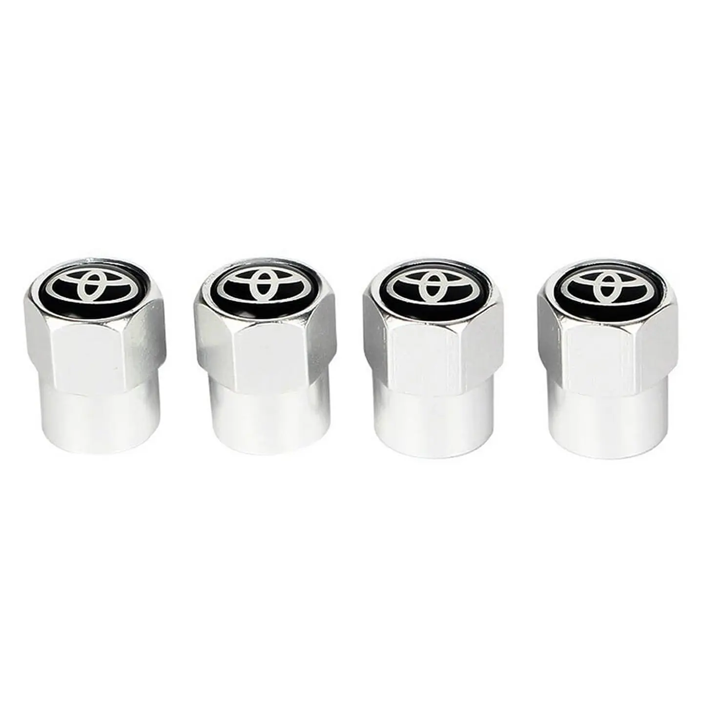 Set X4 Tapas Válvulas Metálicas Aire Rueda Para Toyota 2