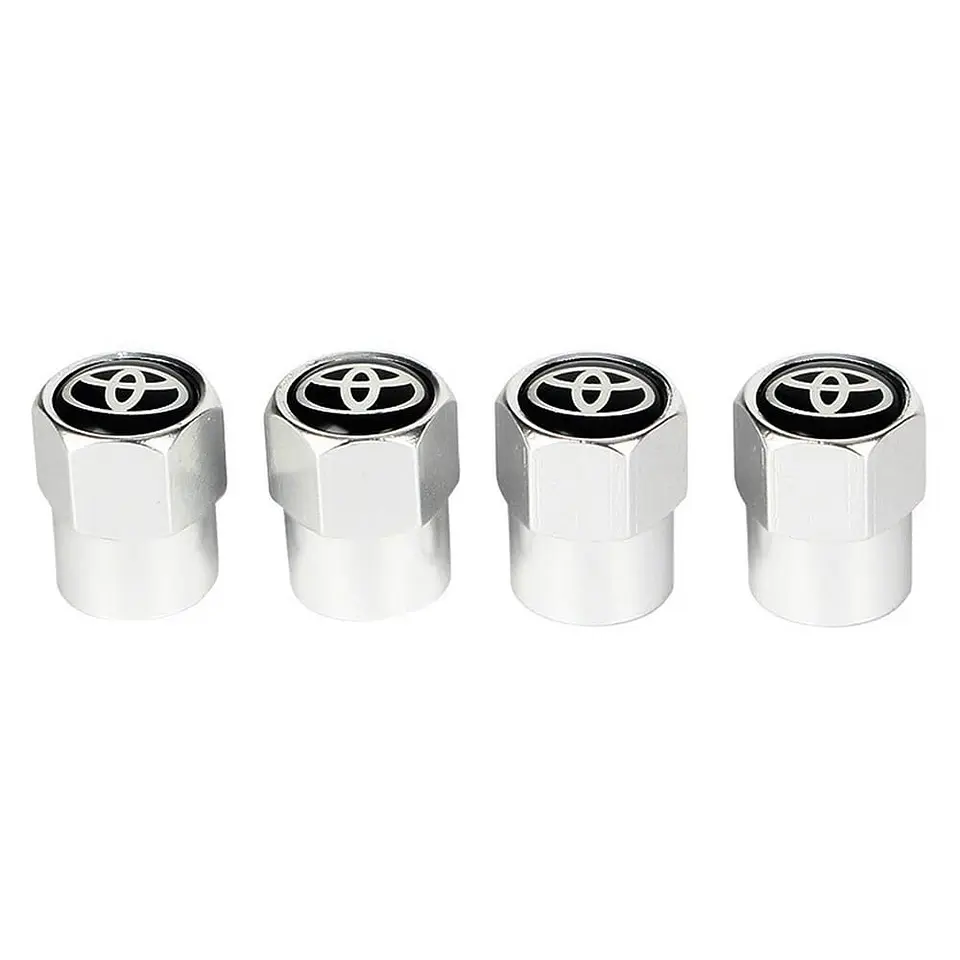 Set X4 Tapas Válvulas Metálicas Aire Rueda Para Toyota 2