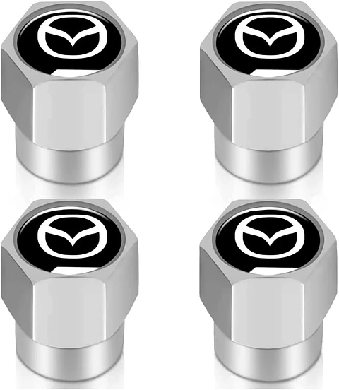 Set X4 Tapas Válvulas Metálicas Aire Ruedas Para Mazda
