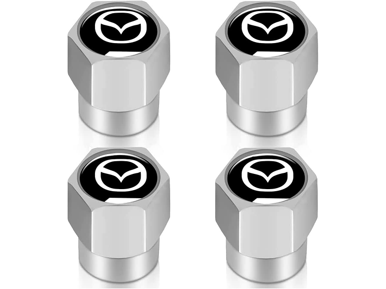 Set X4 Tapas Válvulas Metálicas Aire Ruedas Para Mazda 1