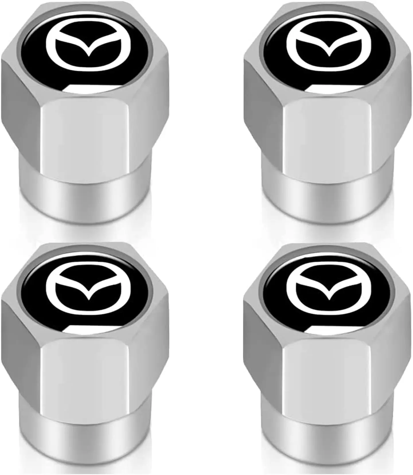 Set X4 Tapas Válvulas Metálicas Aire Ruedas Para Mazda 1