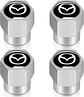 Set X4 Tapas Válvulas Metálicas Aire Ruedas Para Mazda - Miniatura 1