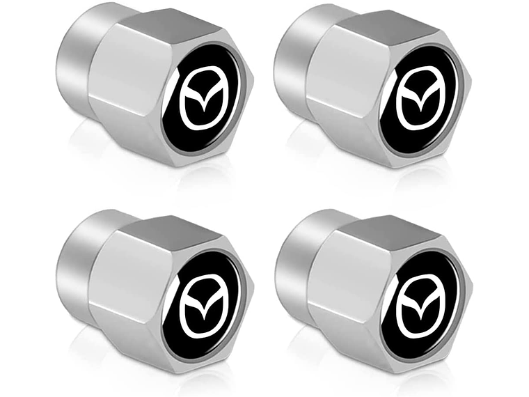 Set X4 Tapas Válvulas Metálicas Aire Ruedas Para Mazda 2