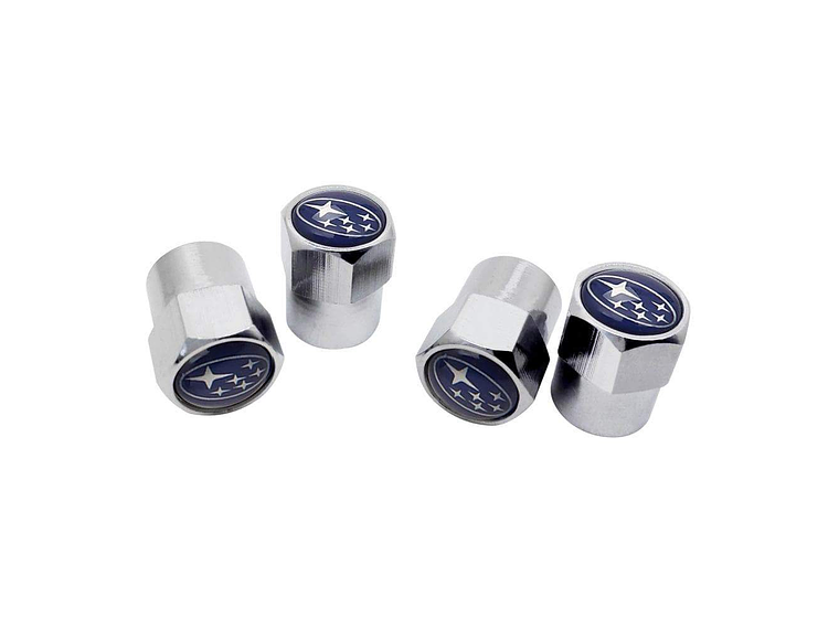 Set X4 Tapas Válvulas Metálicas Aire Ruedas Para Subaru 1