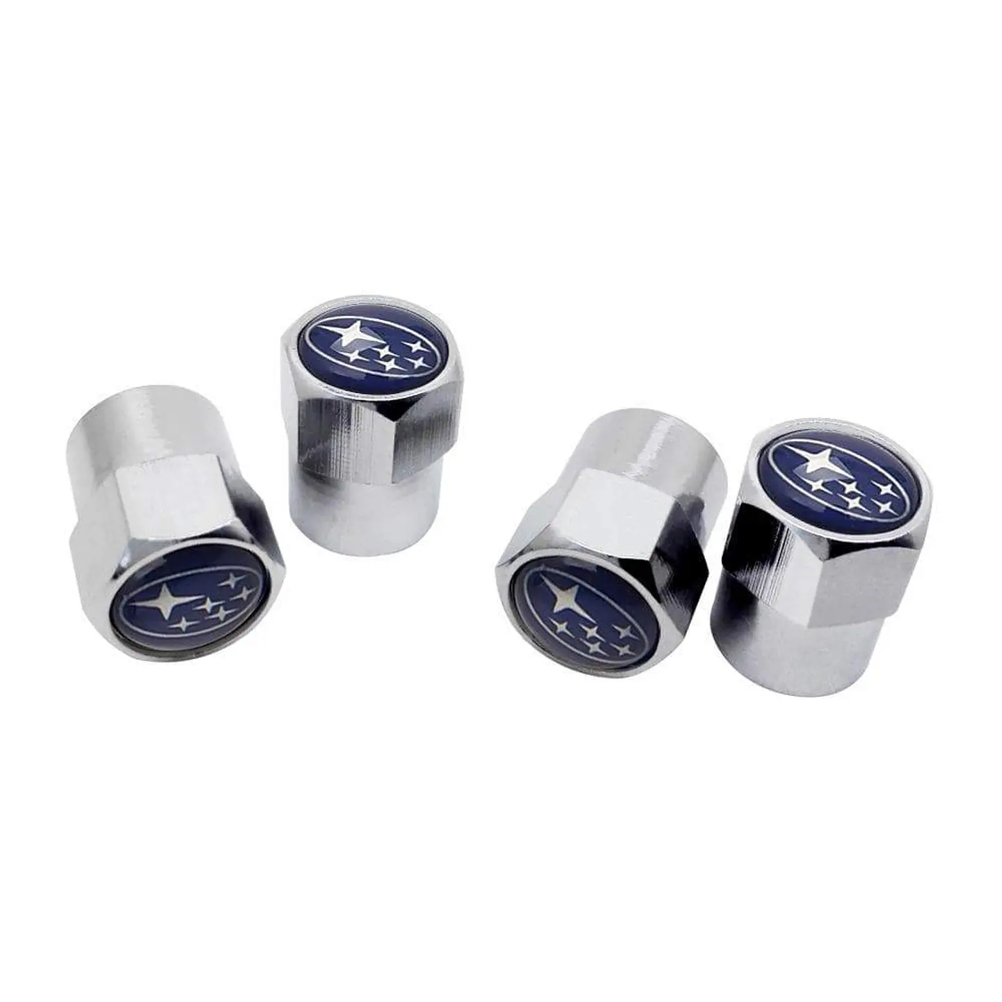 Set X4 Tapas Válvulas Metálicas Aire Ruedas Para Subaru 1