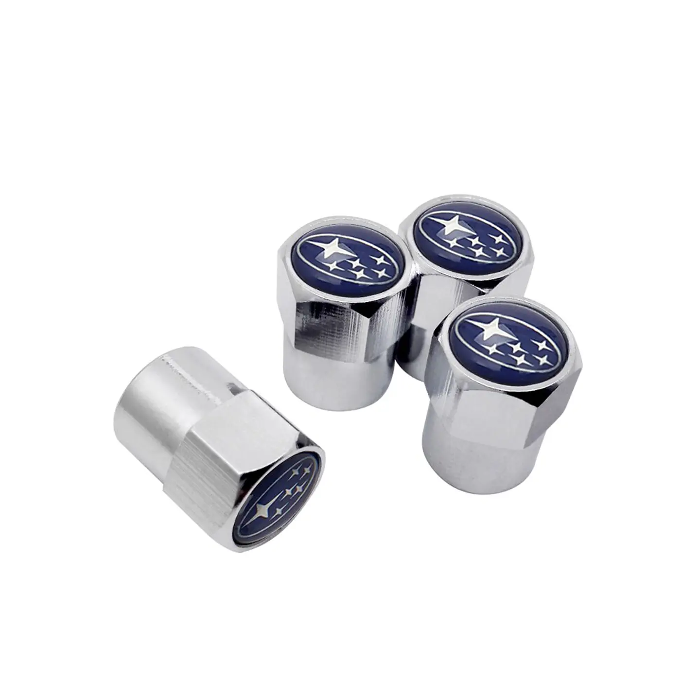 Set X4 Tapas Válvulas Metálicas Aire Ruedas Para Subaru 2