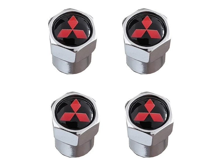 Set X4 Tapas Válvulas Metálicas Aire Rueda Para Mitsubishi 2