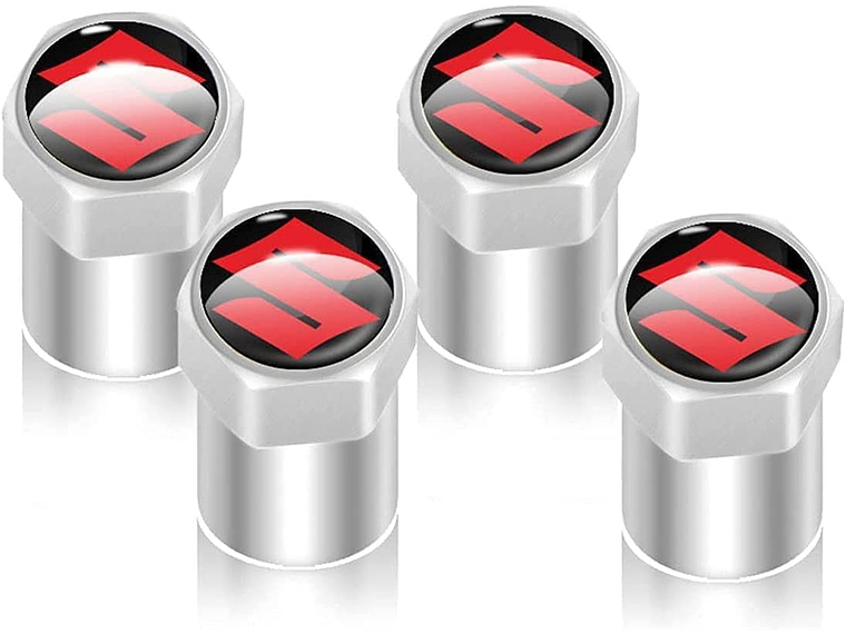 Set X4 Tapas Válvulas Metálicas Aire Rueda Para Suzuki 1