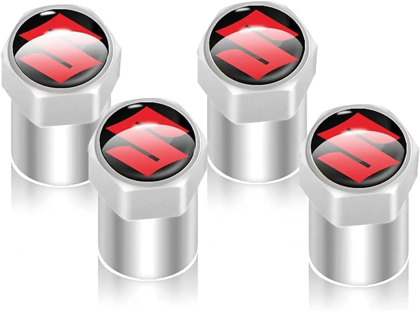 Set X4 Tapas Válvulas Metálicas Aire Rueda Para Suzuki 1