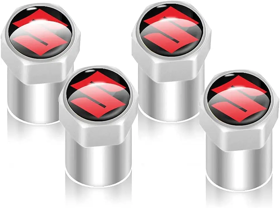 Set X4 Tapas Válvulas Metálicas Aire Rueda Para Suzuki 1