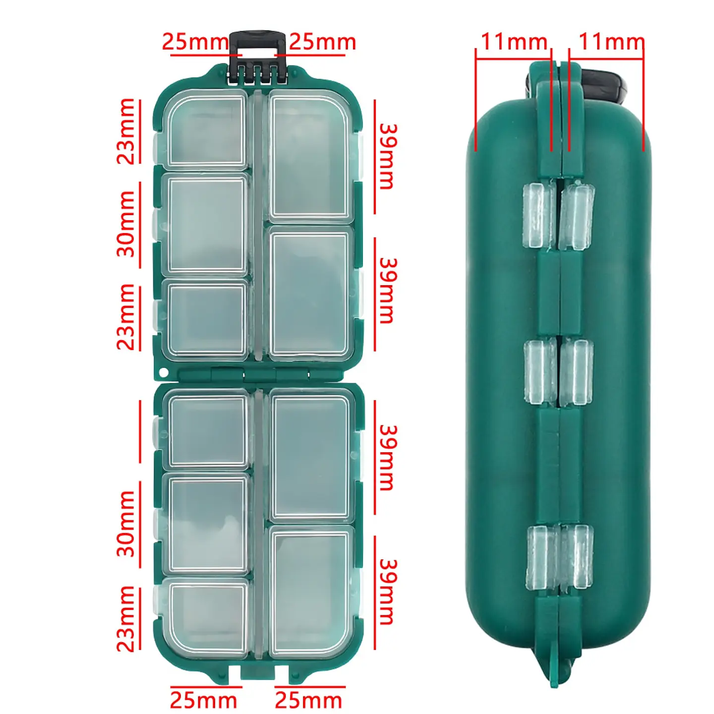 Mini Caja Para Señuelos Anzuelos De Pesca 10 Compartimientos 5