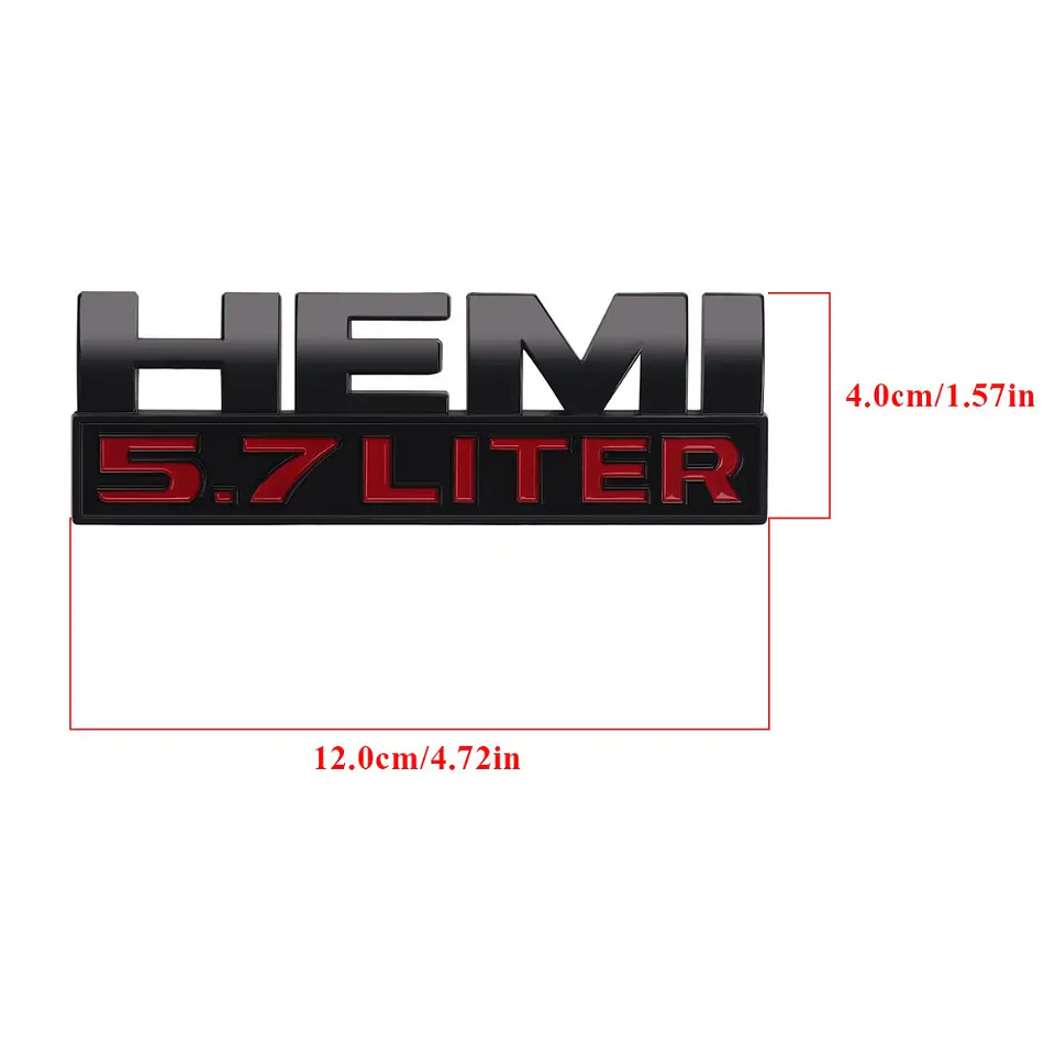 Emblema adhesivo Logo Hemi 5.7 Liter Para Dodge 12x4cm 4
