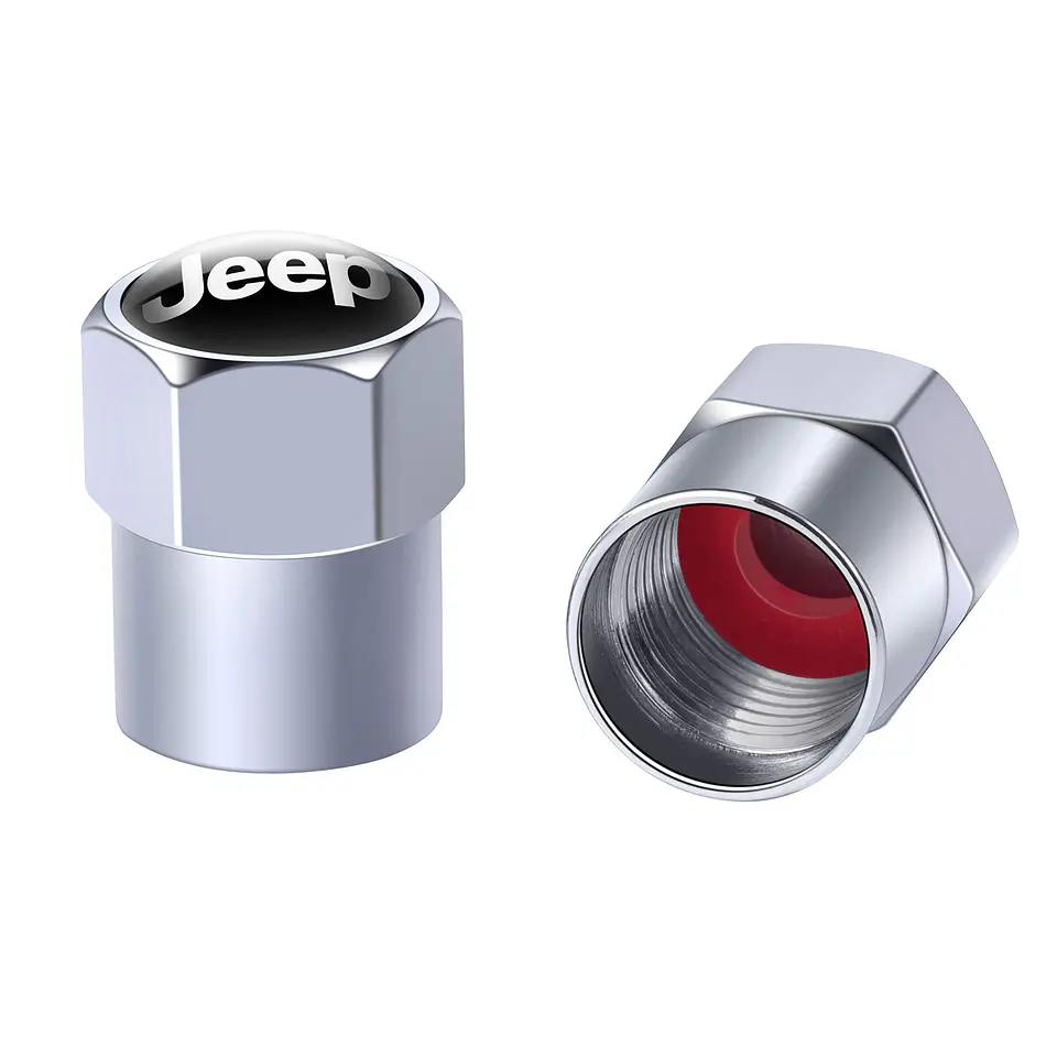 Set X4 Tapas Válvulas Metálicas Aire Ruedas Para Jeep 2