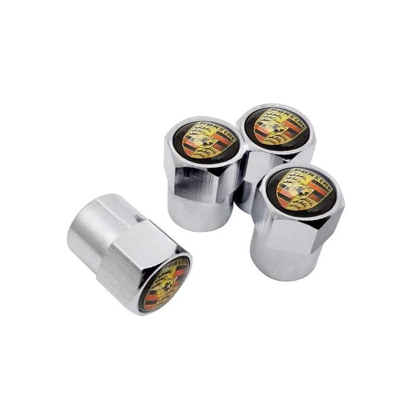 Set X4 Tapas Válvulas Metálicas Aire Rueda Para Porsche 2
