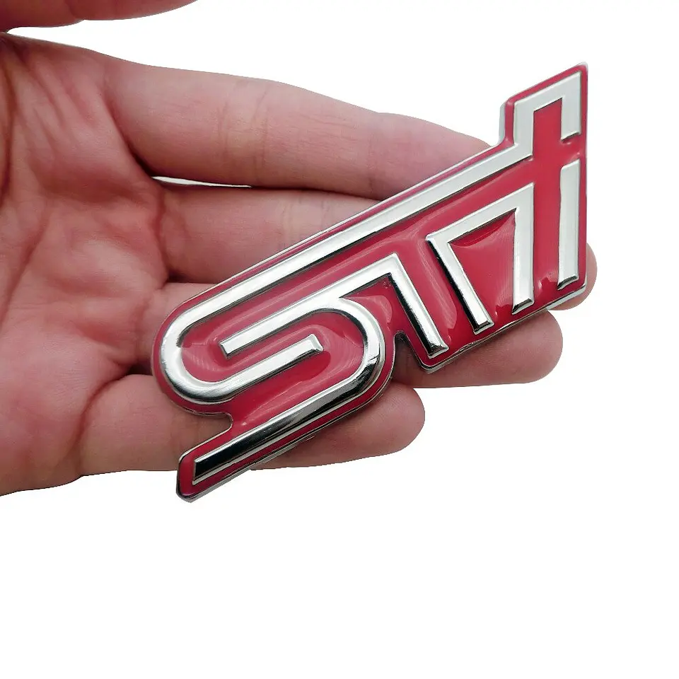 Emblema adhesivo Logo Para Subaru Sti Metálico 9.3x3.5cm 4