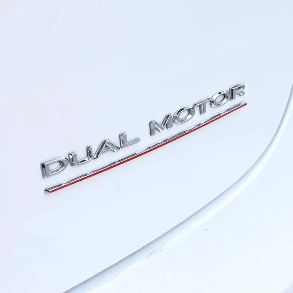 Logo Emblema Para Tesla Dual Motor Cromado 2
