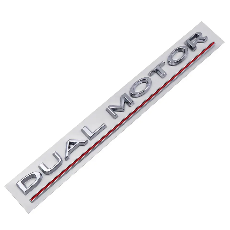 Logo Emblema Para Tesla Dual Motor Cromado 1
